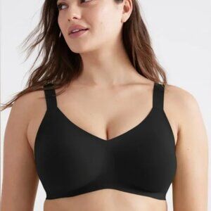 Knix Black Padded V-Neck Bra Wide Strap Black Size 40D